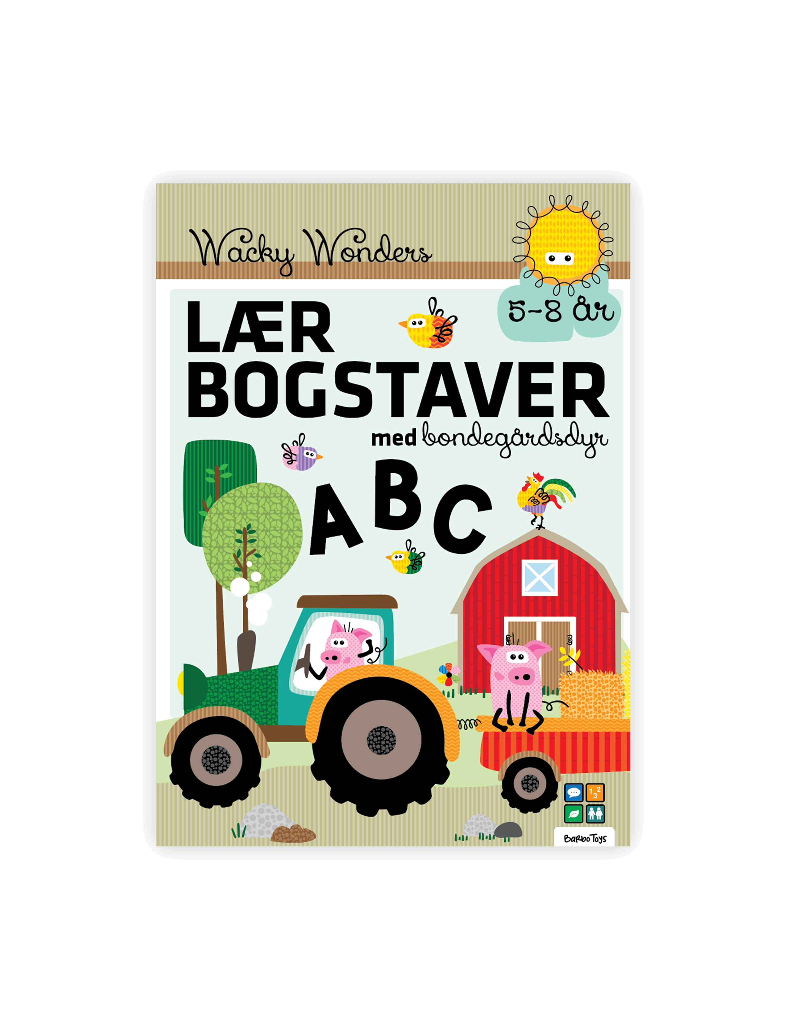 BARBO Spielzeug Aktivitetsbog Lær Bogstaver Med Wacky Wonders Bondegårdsdyr (Dk) Patterned - One Size - Kinder