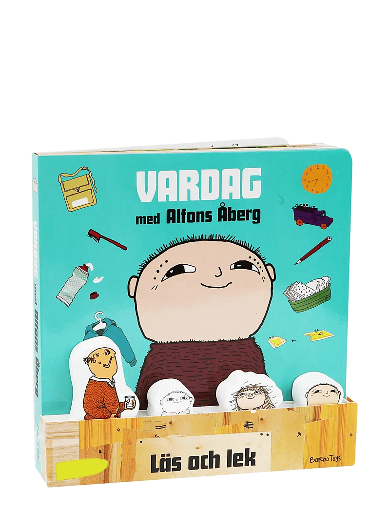 Barbo Toys - Alfons Åberg - Book with 4 wooden figures - (SE) - Läs och Lek - geschenke unter chf 50 - 1016 - 0