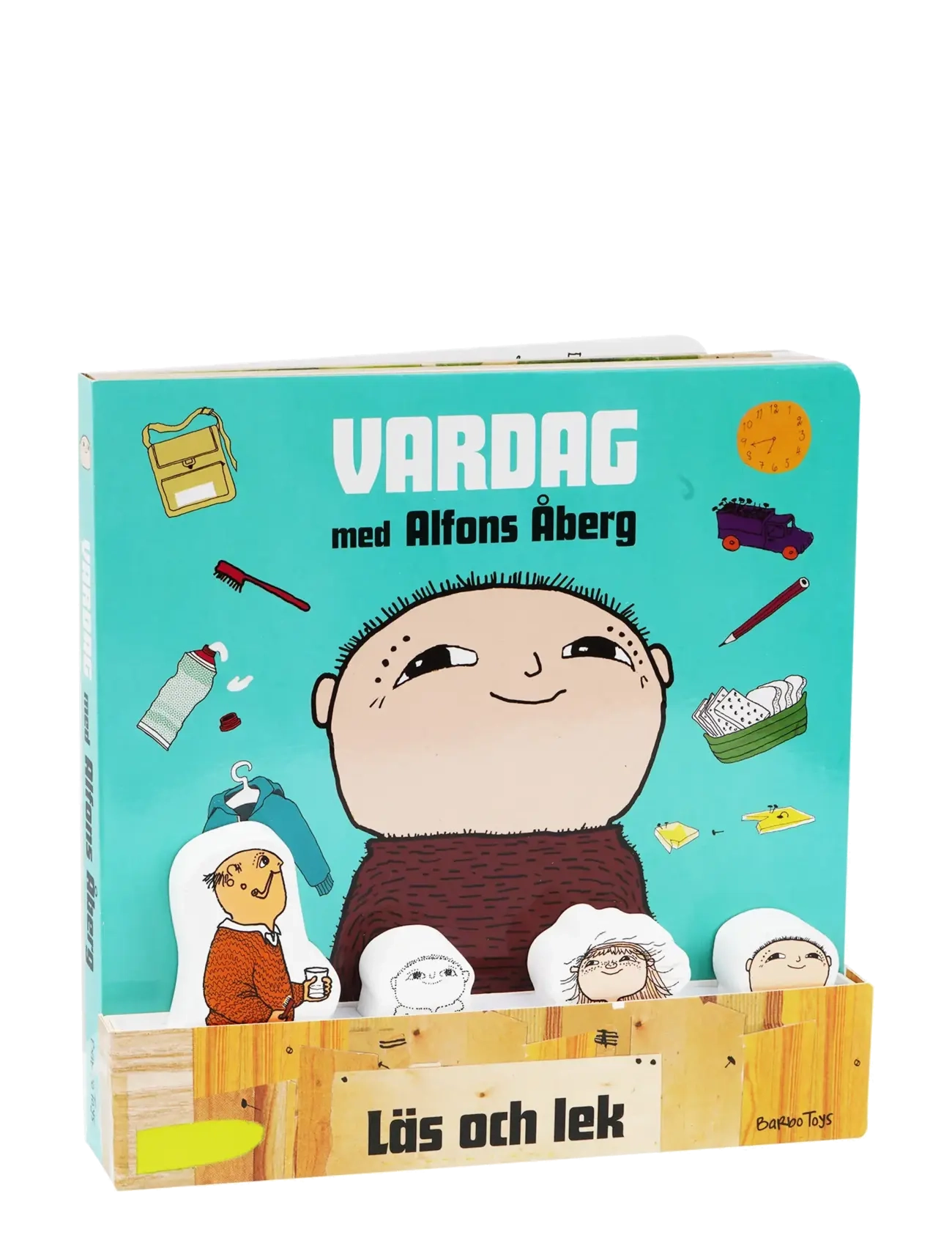 Barbo Toys Alfons Åberg -  Book with 4 wooden figures - (SE) - Läs och Lek - 4 for 3 - 1016 / multi