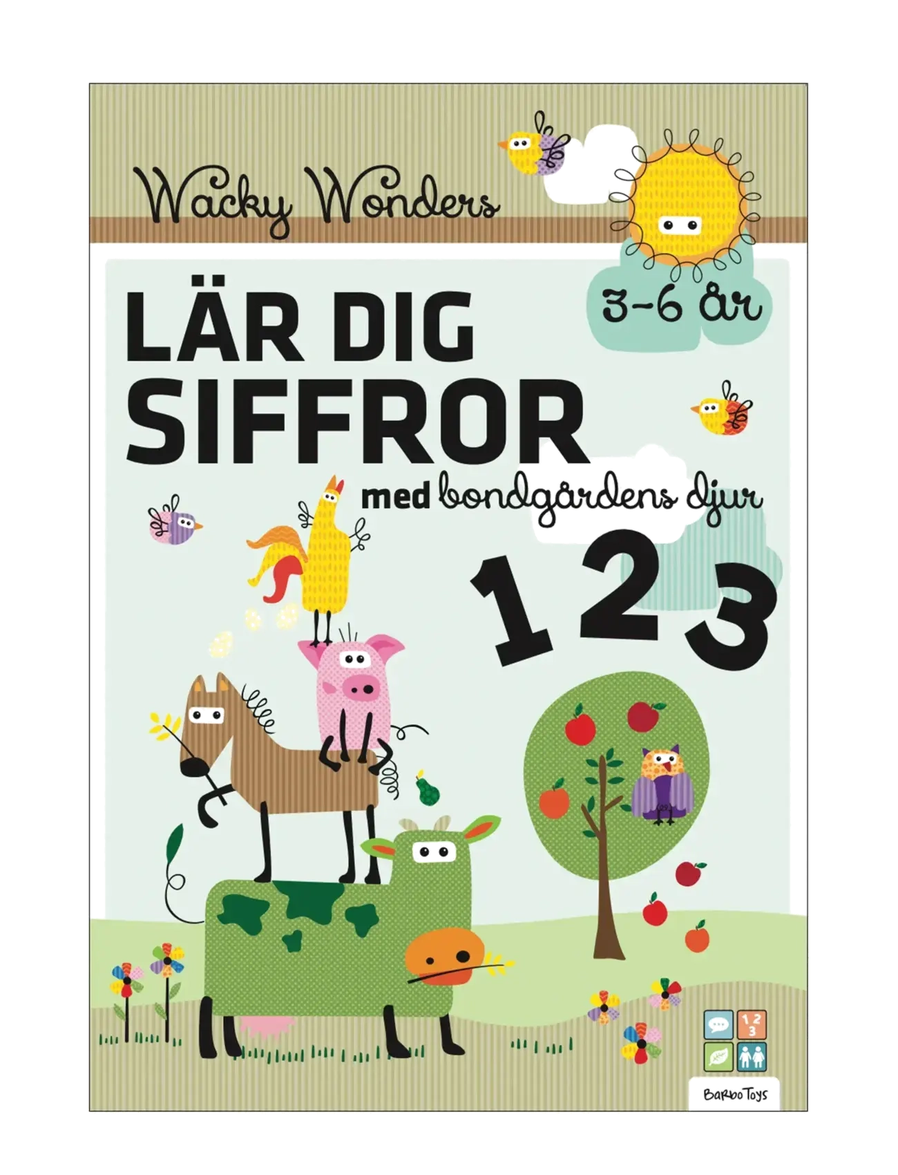 Barbo Spielzeug Wacky Wonders Pysselbok Bondgårdens Djur Lär Dig Siffror 123 (Se), One Size, Baby Books, Mehrfarbig/gemustert - Educational Kinder