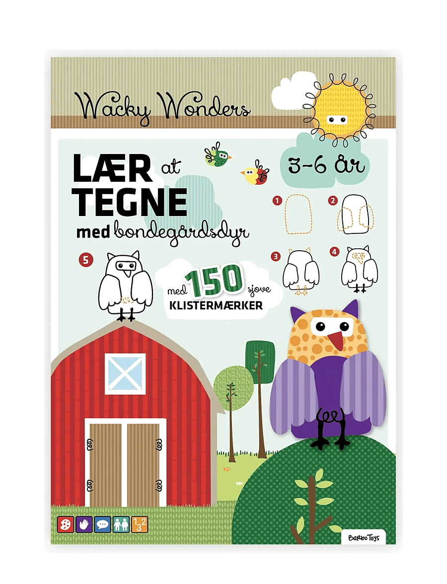 Barbo Toys - Aktivitetsbog - Lær at Tegne med Wacky Wonders Bondegårdsdyr (DK) - livre de coloriage - multiple color - 0