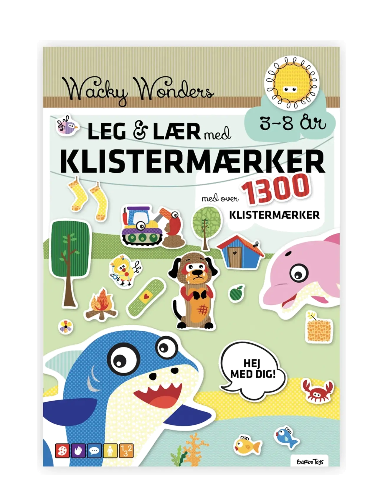 Barbo Toys Klistermærkebog med Wacky Wonders Sjove Dyr (DK) - Male- & kreabøger - MULTIPLE COLOR / multi
