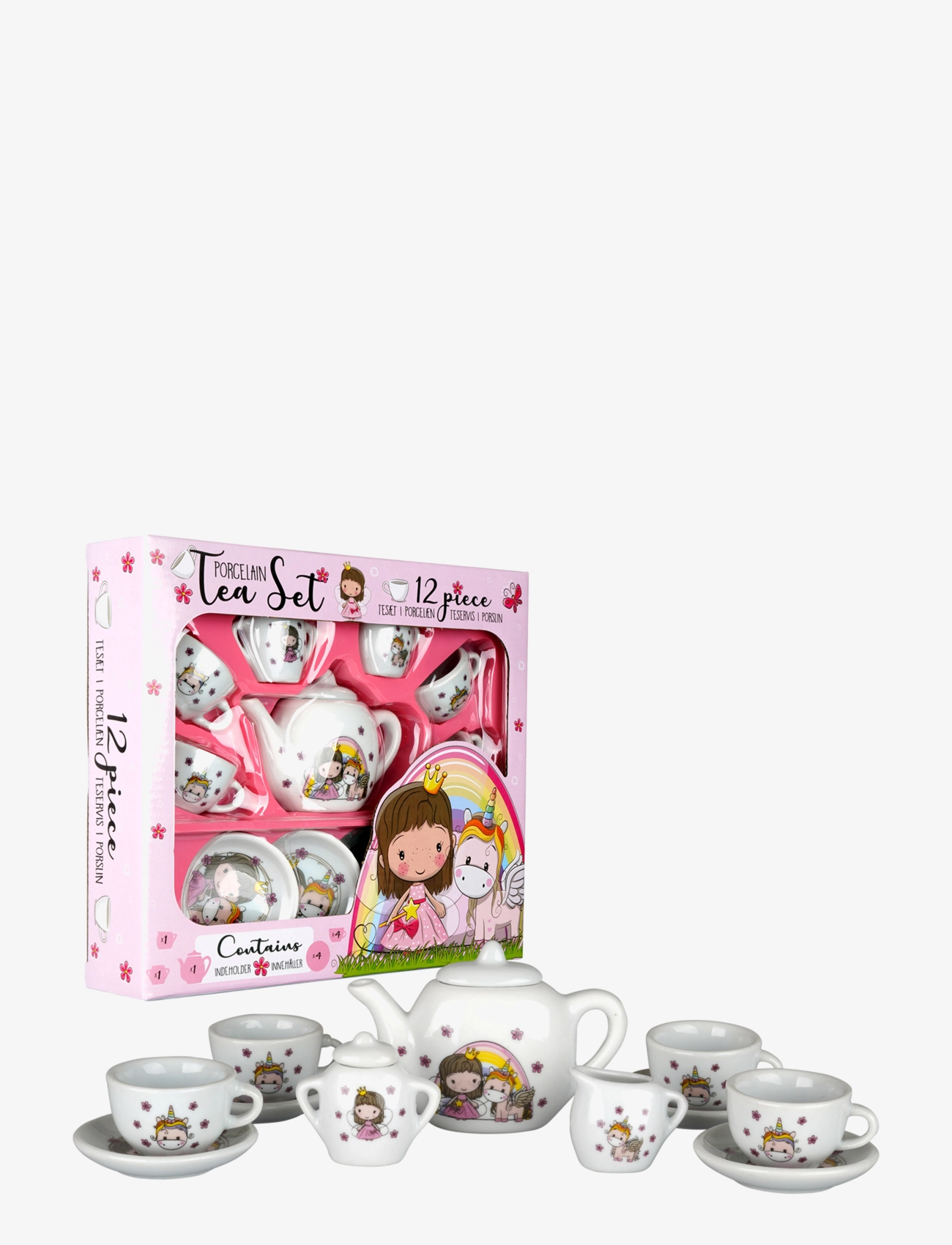 BARBO Spielzeug Lillie & Ellie - 12 Pcs Porcelain Tea Set Patterned - One Size - Kinder