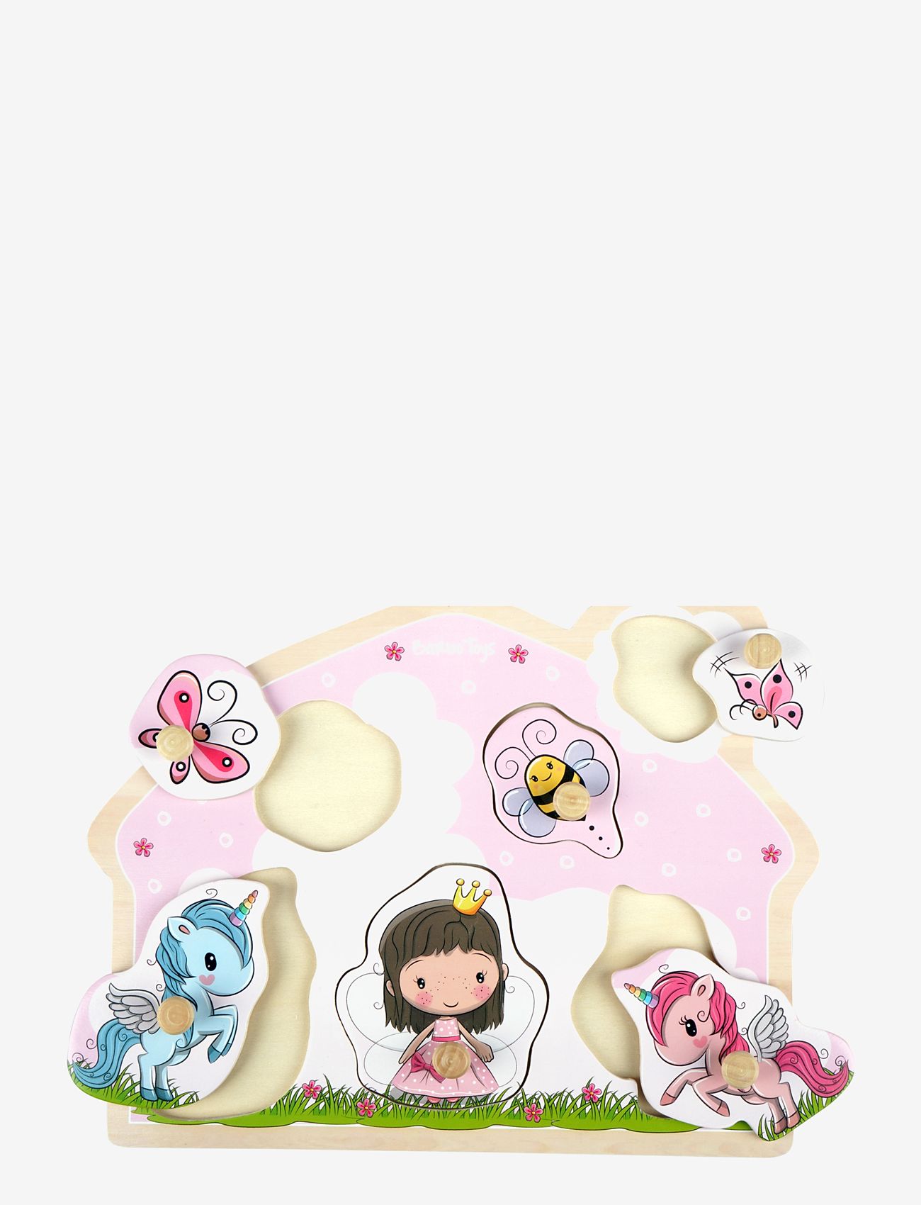 Barbo Toys - Lillie and Ellie - Wooden Knob puzzle - knoppussel - 1016 - 2