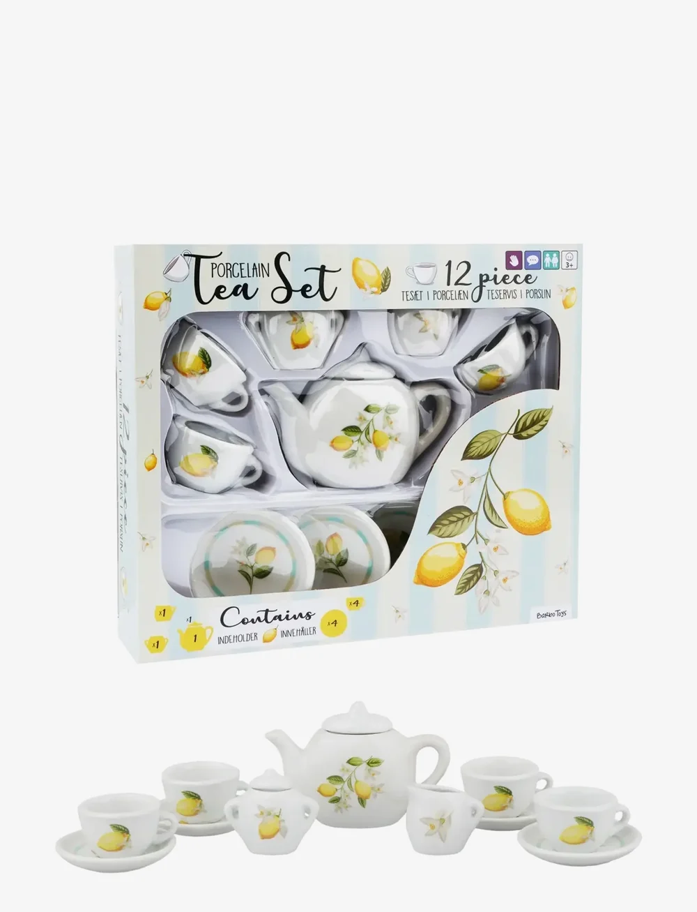 Barbo Toys - Lemon 12 pcs porcelain tea set - kaffee & tee-sets - multiple color - 1
