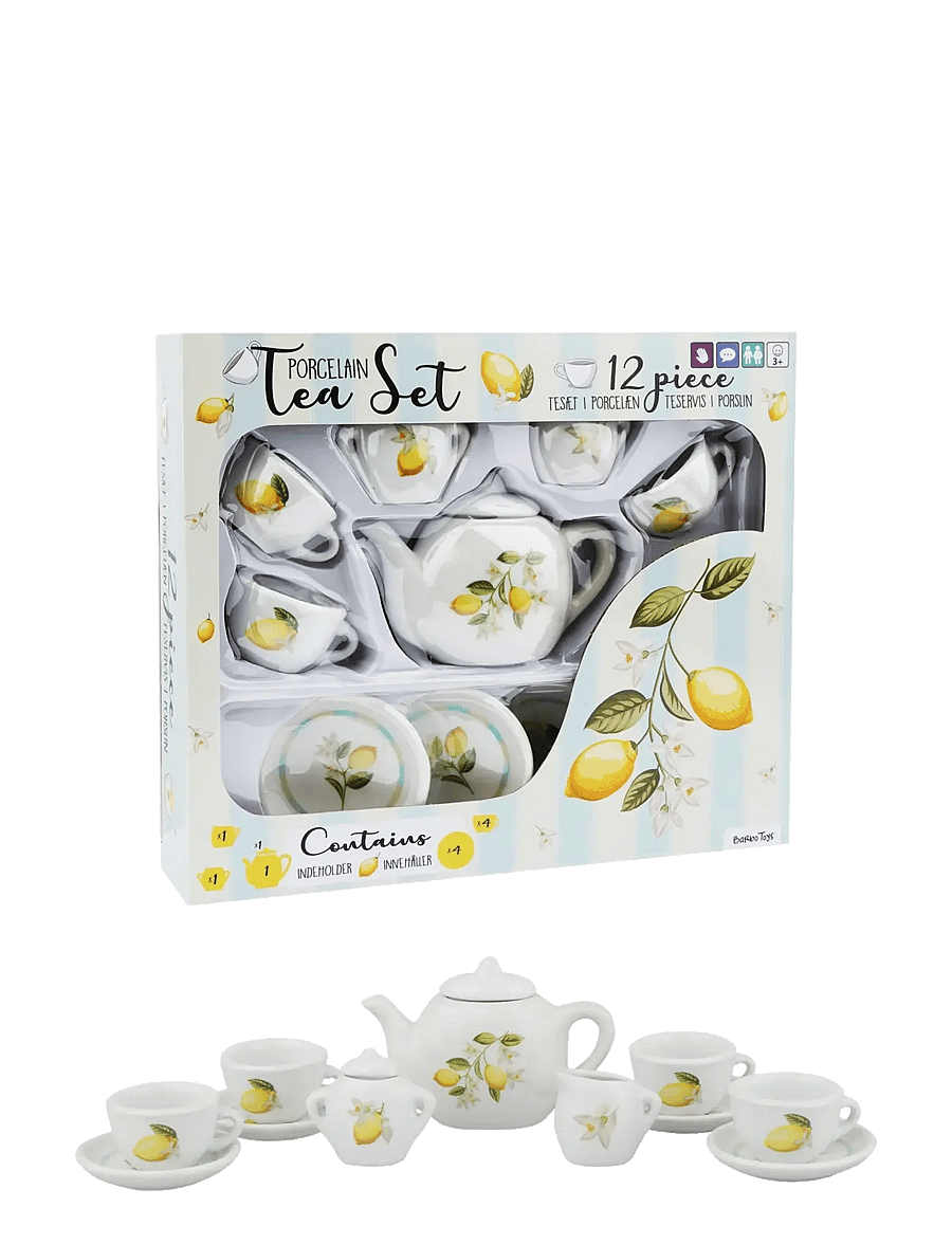 Barbo Toys - Lemon 12 pcs porcelain tea set - kaffe & teserviser - multiple color - 1