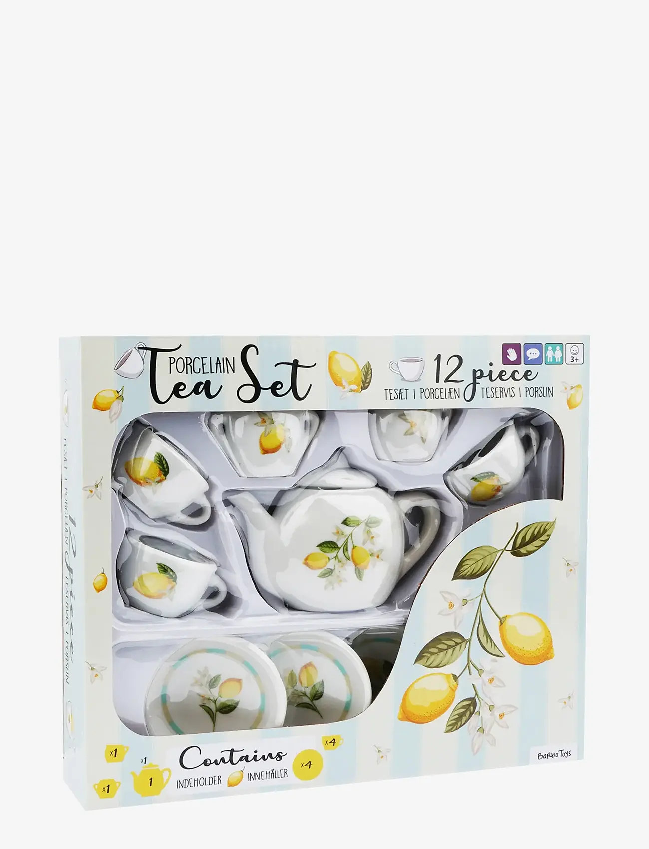 Barbo Toys - Lemon 12 pcs porcelain tea set - kaffee & tee-sets - multiple color - 2