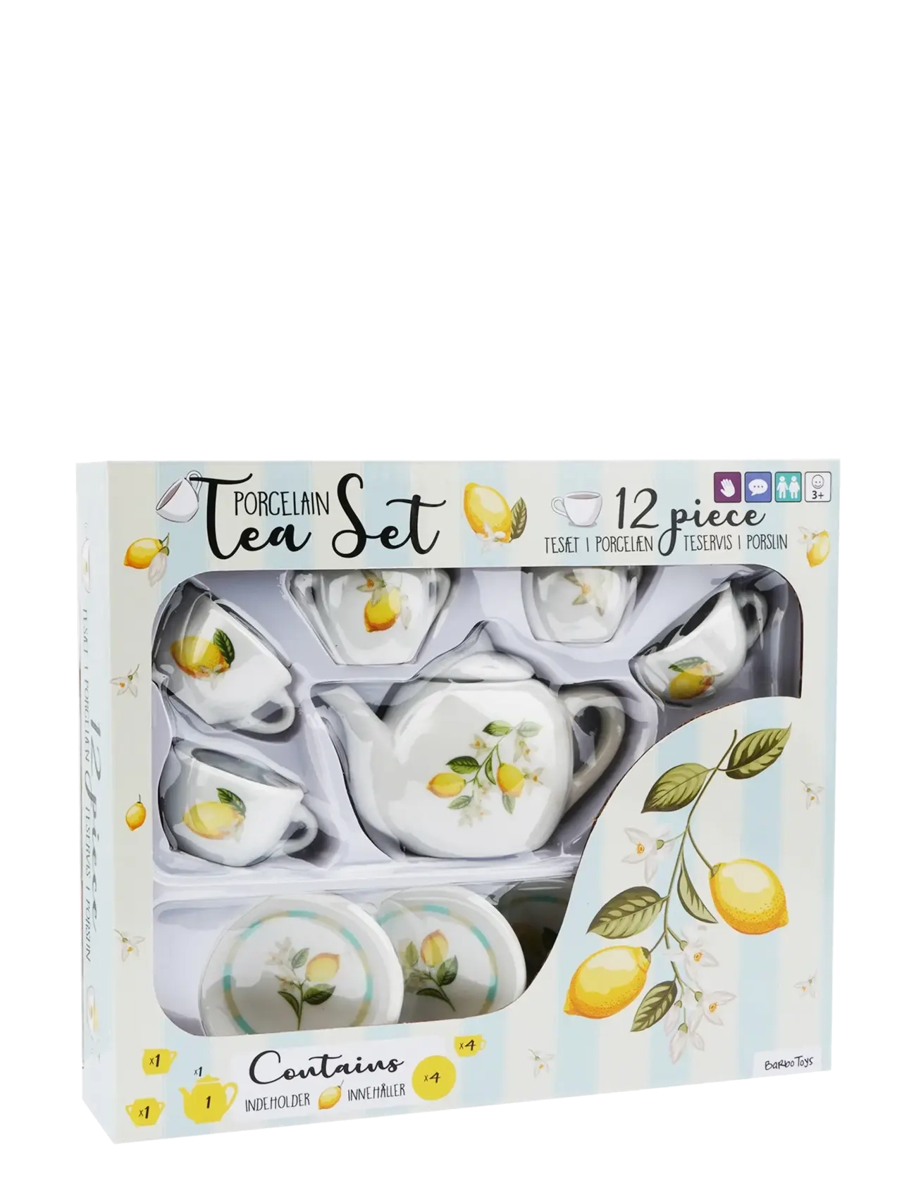 Barbo Toys - Lemon 12 pcs porcelain tea set - kaffe & teserviser - multiple color - 2