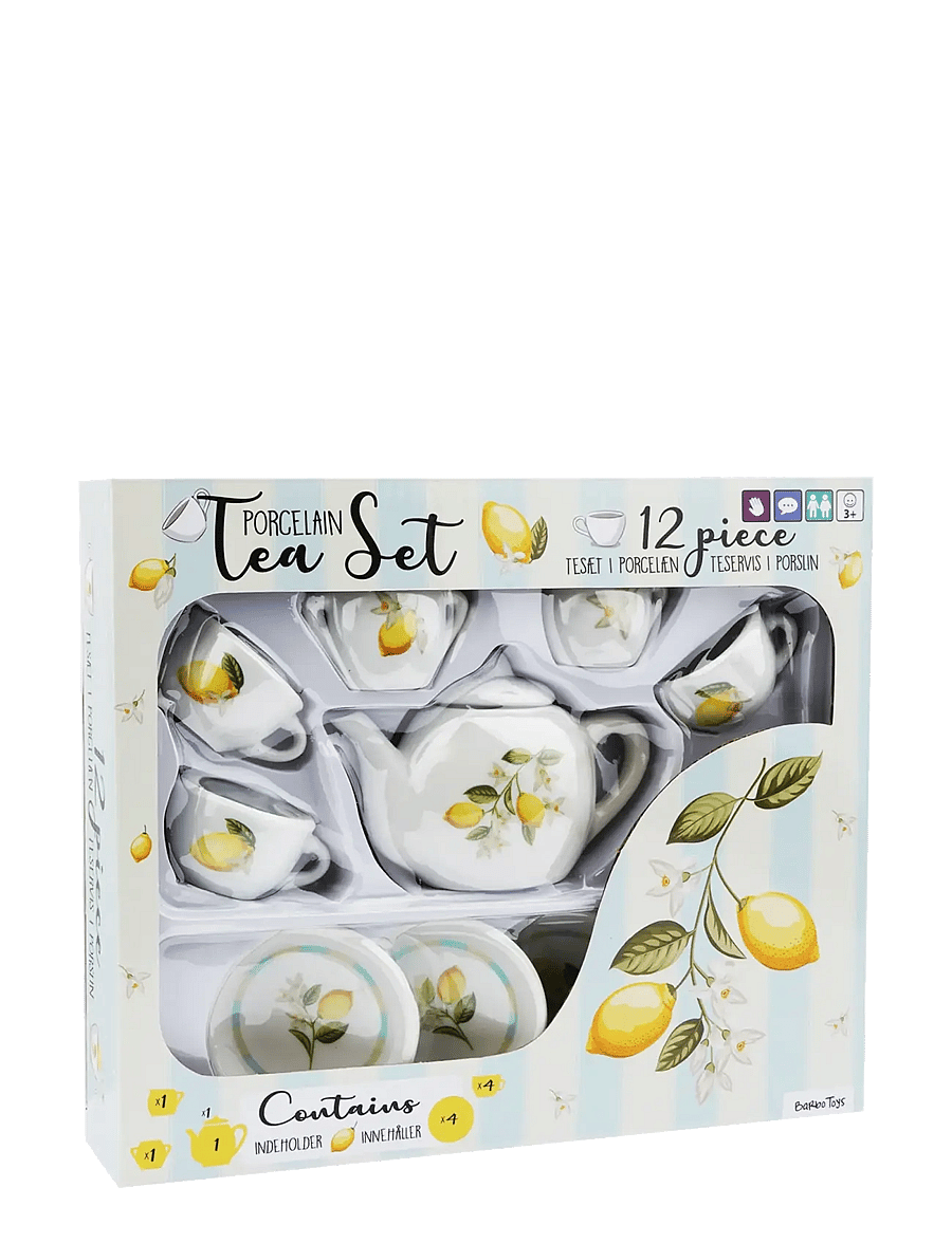 Barbo Toys - Lemon 12 pcs porcelain tea set - kaffe & teserviser - multiple color - 2