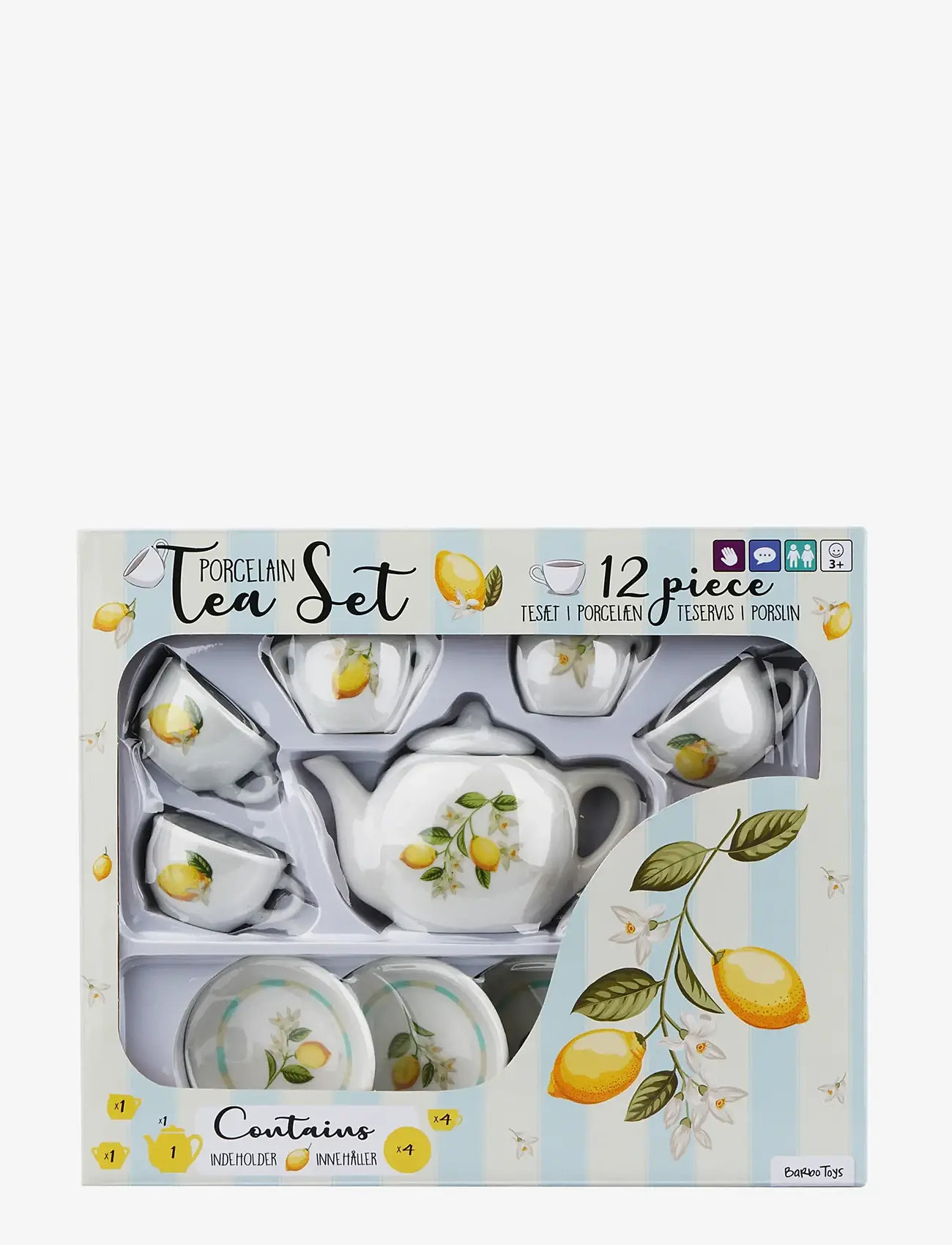 Barbo Toys - Lemon 12 pcs porcelain tea set - kaffee & tee-sets - multiple color - 4