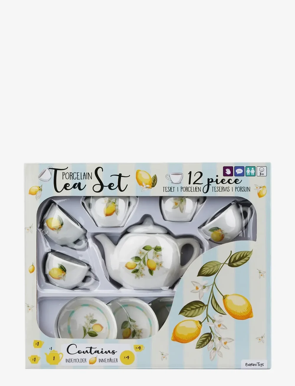 Barbo Toys - Lemon 12 pcs porcelain tea set - kaffee & tee-sets - multiple color - 4