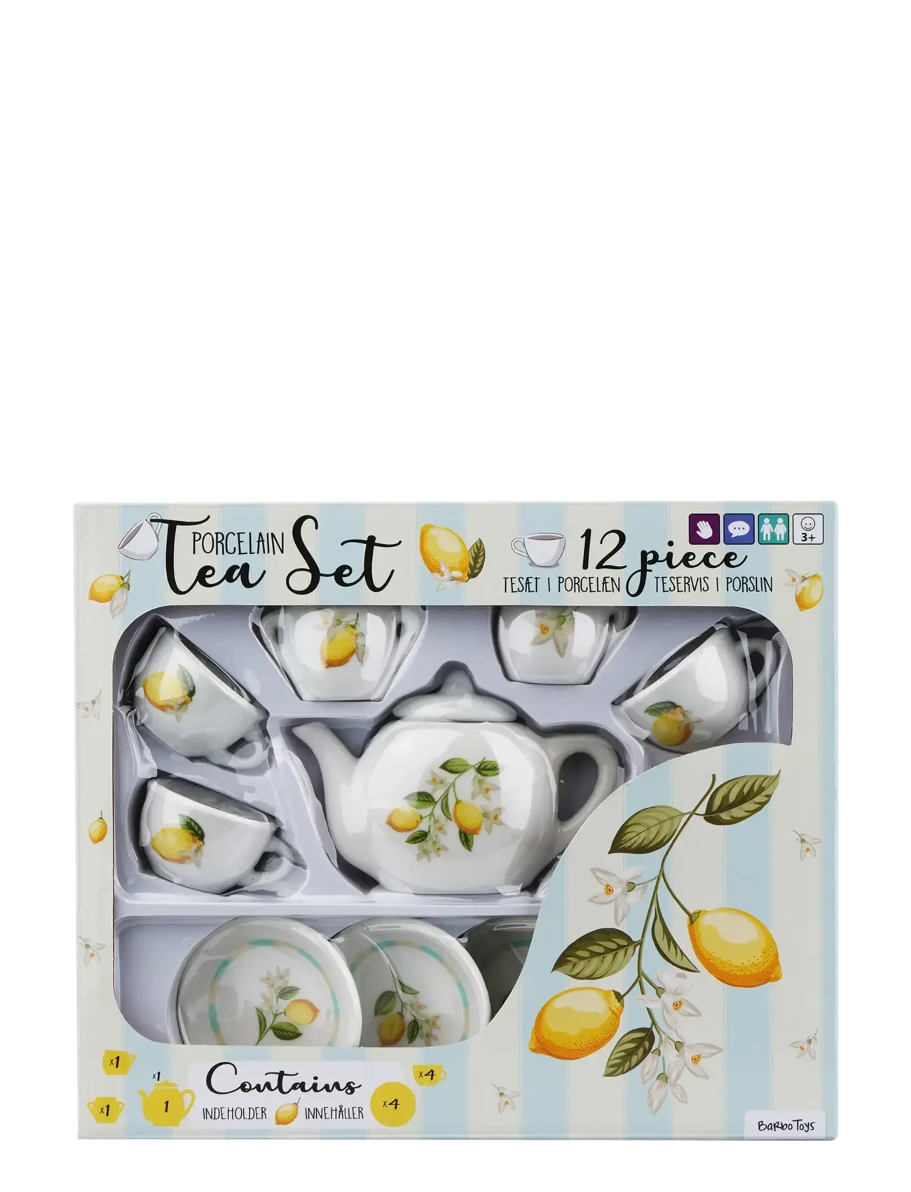 Barbo Toys - Lemon 12 pcs porcelain tea set - kaffe & teserviser - multiple color - 4