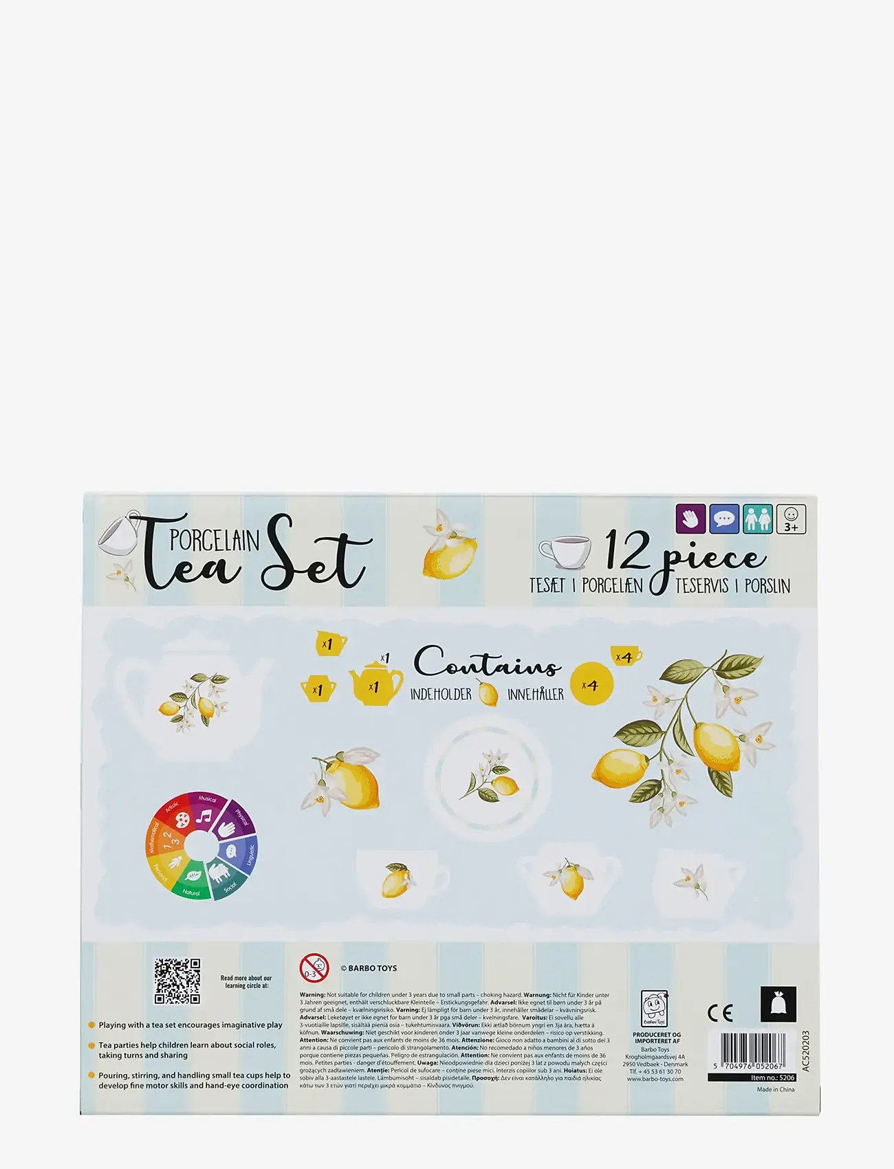 Barbo Toys - Lemon 12 pcs porcelain tea set - kaffee & tee-sets - multiple color - 5