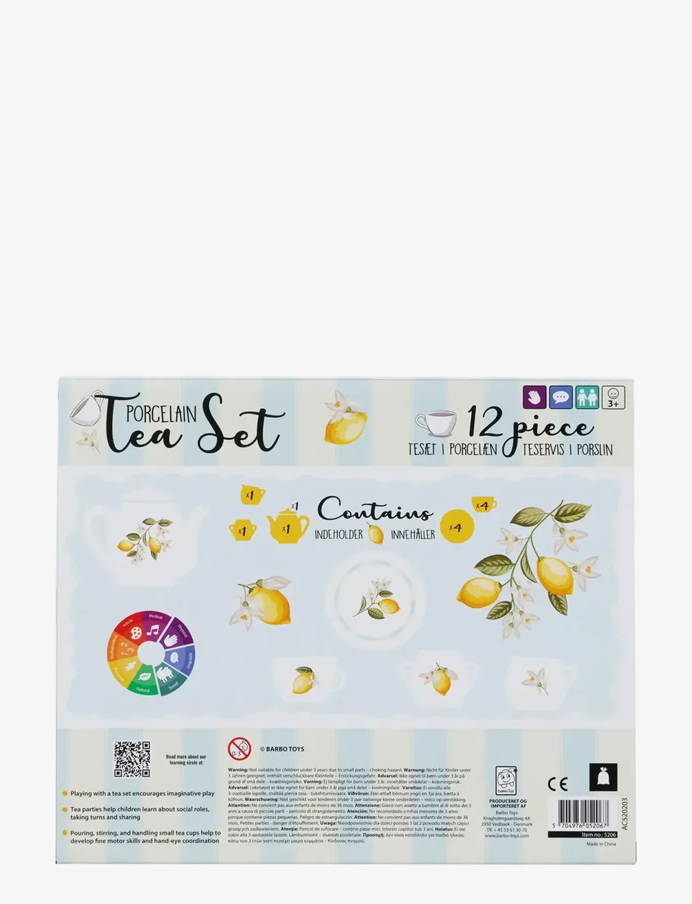 Barbo Toys - Lemon 12 pcs porcelain tea set - kaffee & tee-sets - multiple color - 5