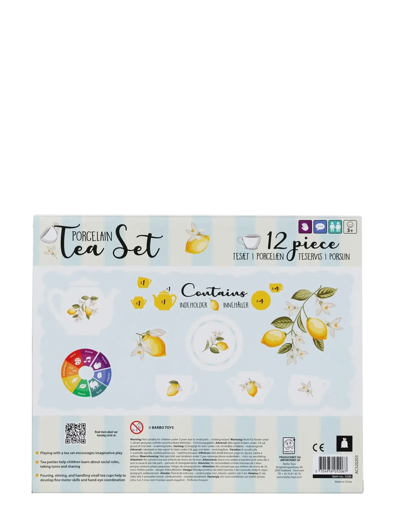Barbo Toys - Lemon 12 pcs porcelain tea set - kaffe & teserviser - multiple color - 5