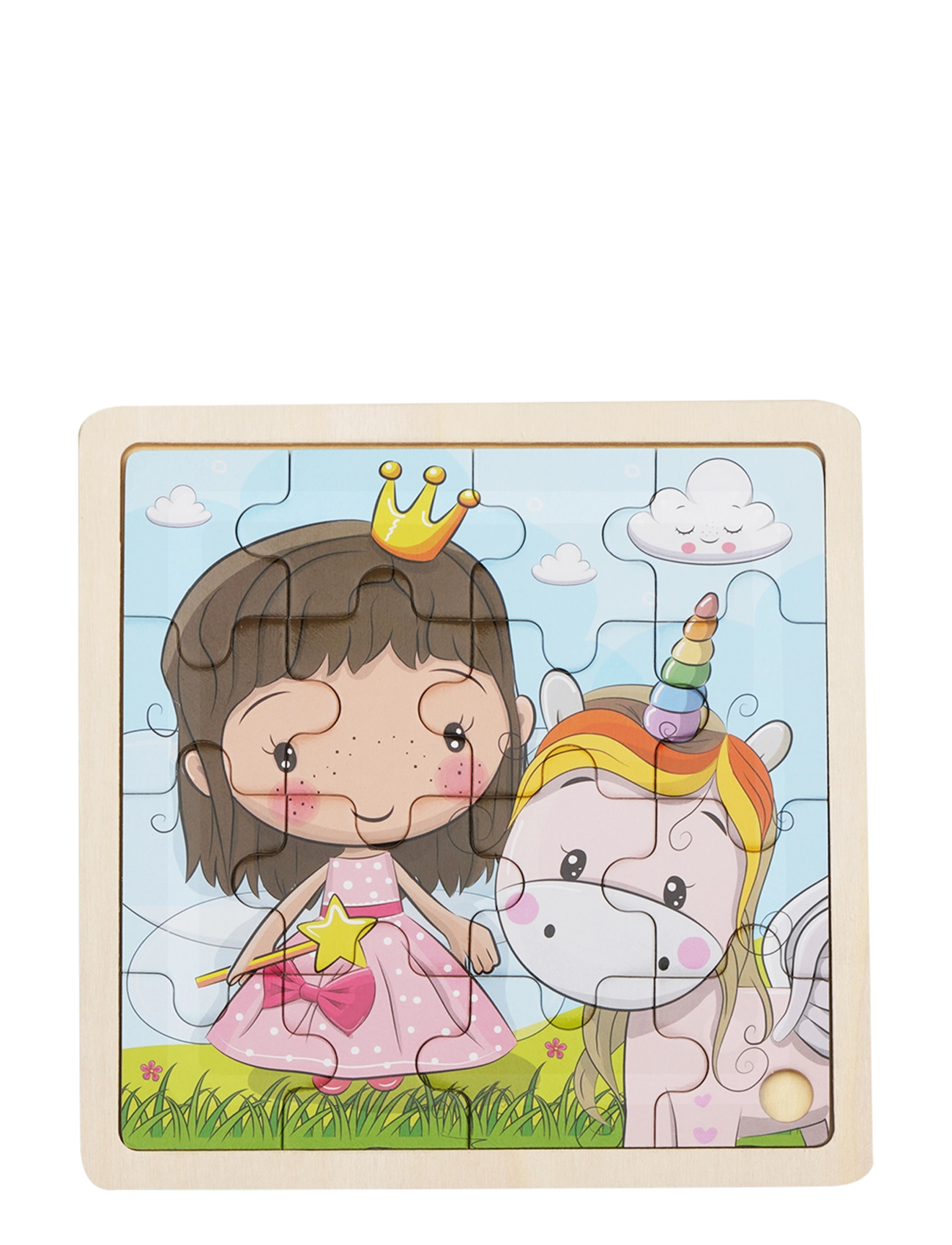 Barbo Toys Lillie & Ellie Framed Wooden Puzzle, Børn, Wooden Puslespil, Multi/mønstret, Str: ONE SIZE