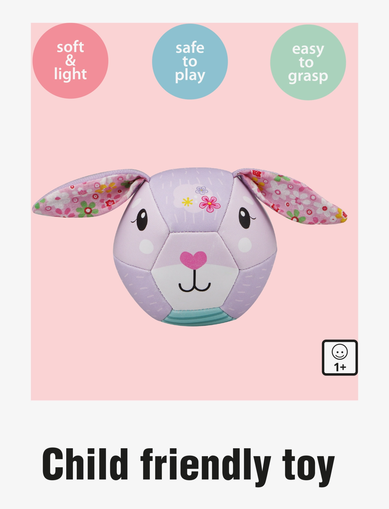 Barbo Toys - Cute Bunny Soft Ball - interaktivt legetøj - 1016 - 2