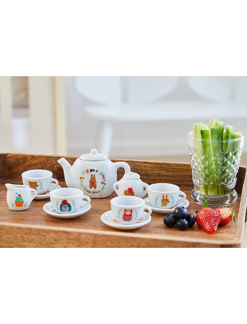Barbo Toys - Little Woodies - 12 pcs porcelain tea set - kaffee & tee-sets - multi - 0