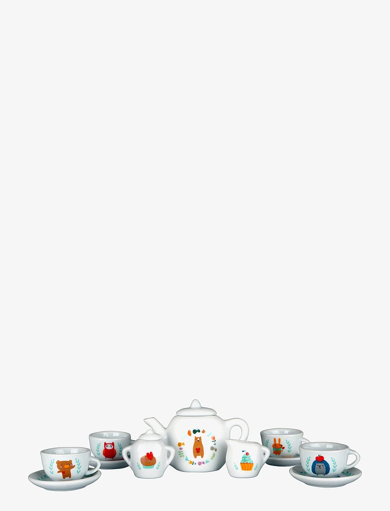 Barbo Toys - Little Woodies - 12 pcs porcelain tea set - kaffee & tee-sets - multi - 4