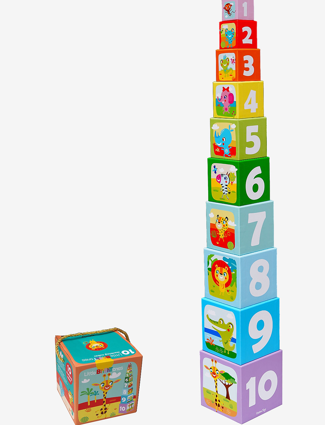 Barbo Toys - Little Bright Ones - 10 Stacking Cubes - Safari - stapelklötze - multiple color - 1