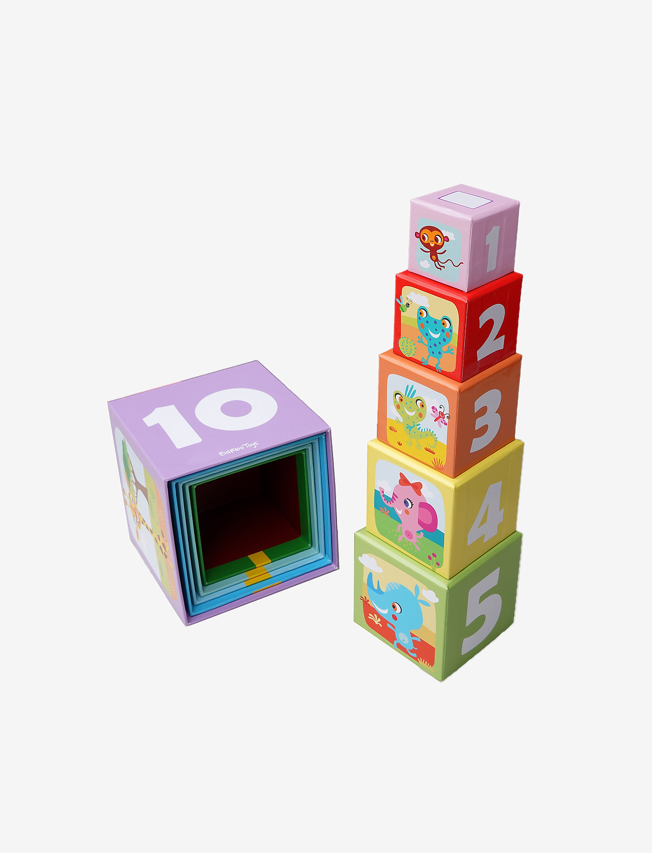 Barbo Toys - Little Bright Ones - 10 Stacking Cubes - Safari - torniklotsid - multiple color - 4