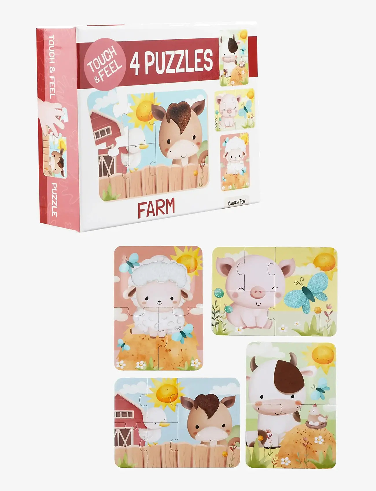Barbo Toys - Farm Touch & Feel Puzzles - klassiske puslespil - multiple color - 1