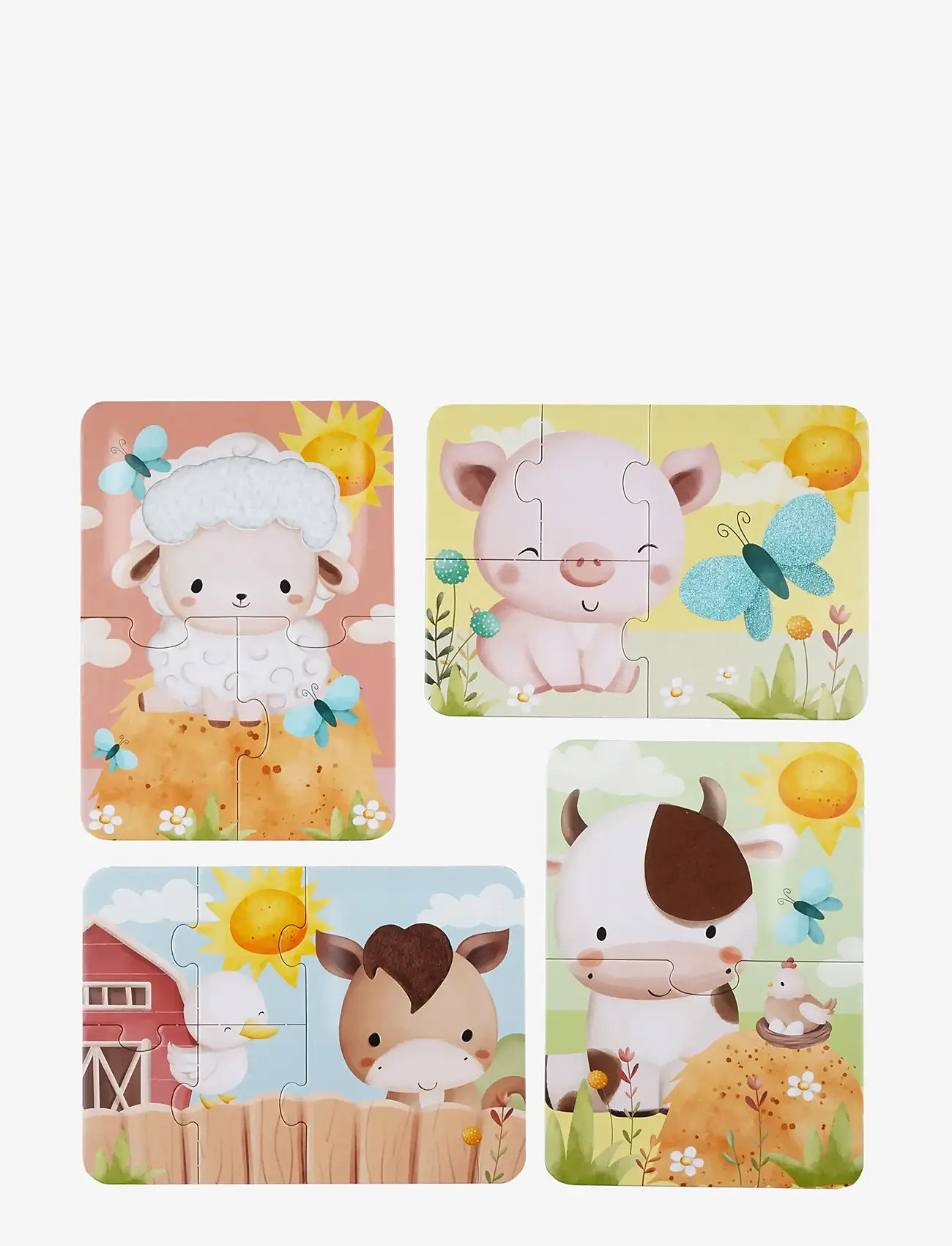 Barbo Toys - Farm Touch & Feel Puzzles - klassiske puslespil - multiple color - 3