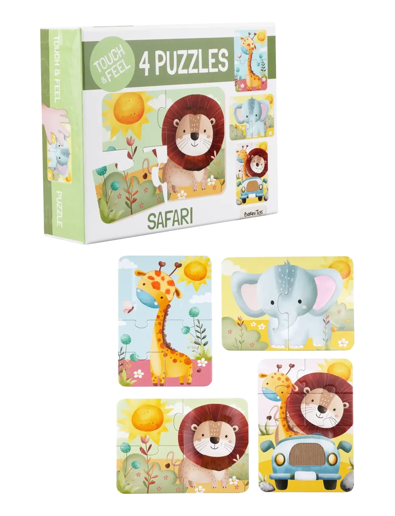 BARBO Spielzeug Safari Touch & Feel Puzzles Patterned - One Size - Kinder