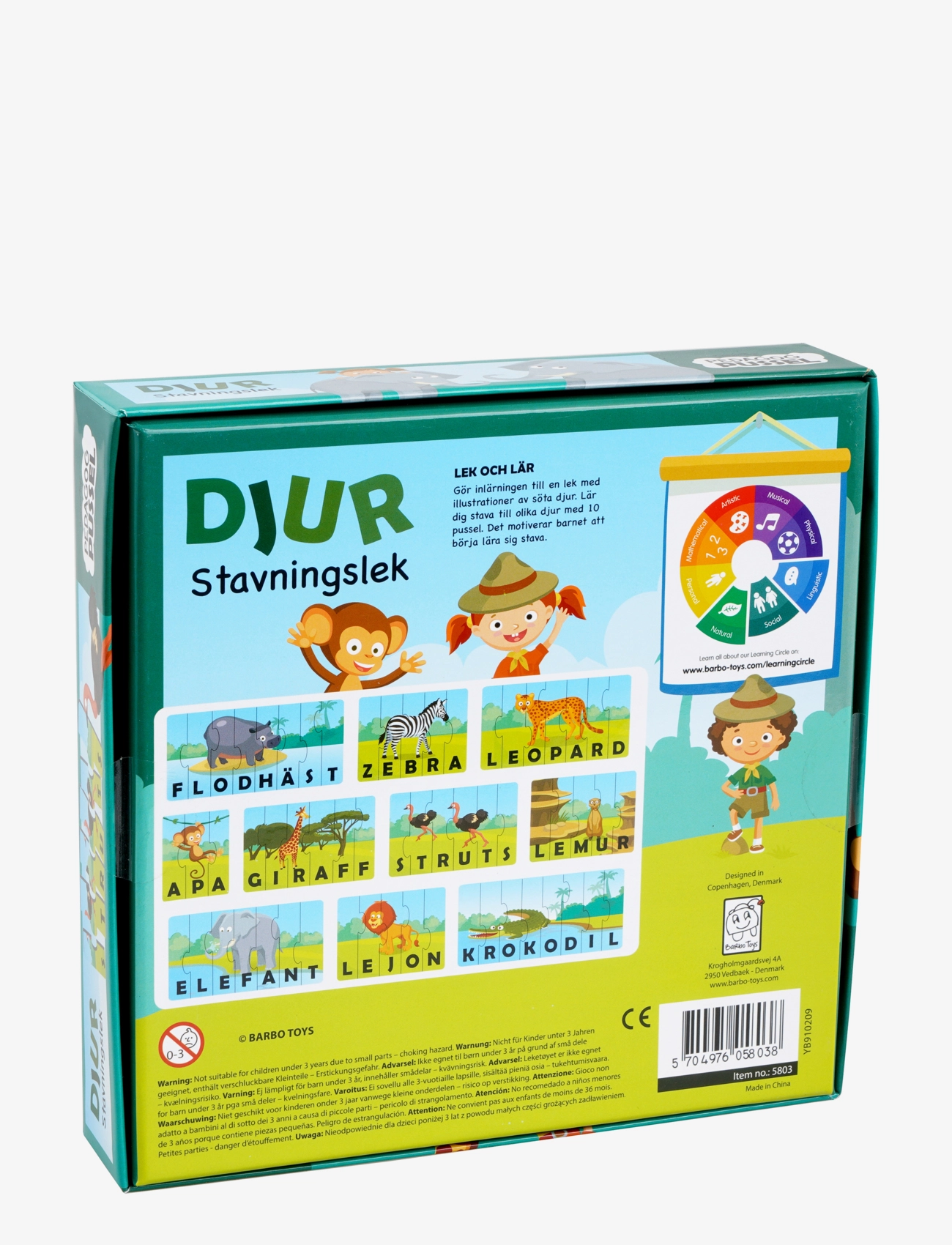 Barbo Toys - Pussel Pedagog - Djur Stavingslek (SE) - puzzle pedagogiczne - multiple color - 3