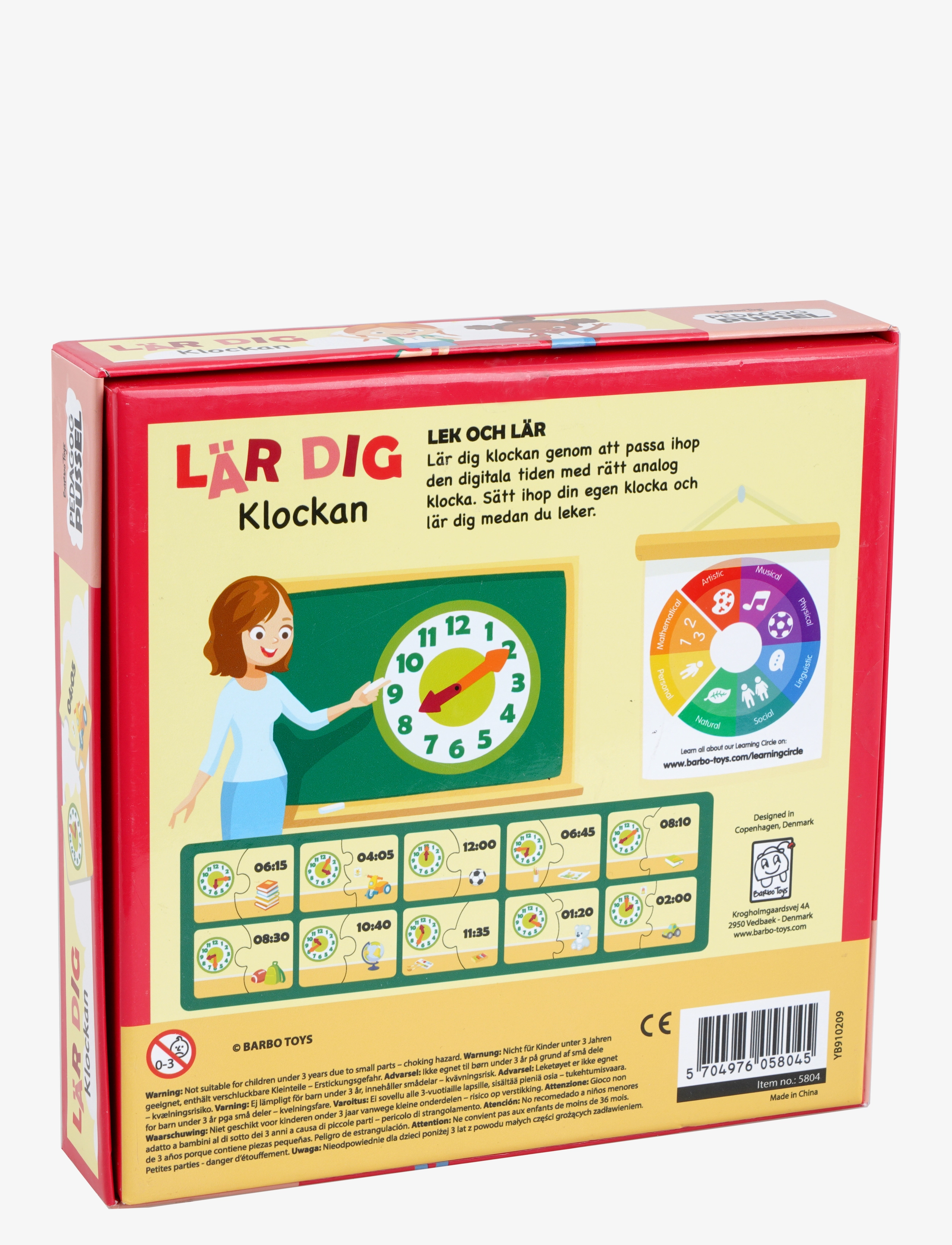 Barbo Toys - Pussel Pedagog - Lära sig klockan (SE) - puzzles pédagogiques - multiple color - 3