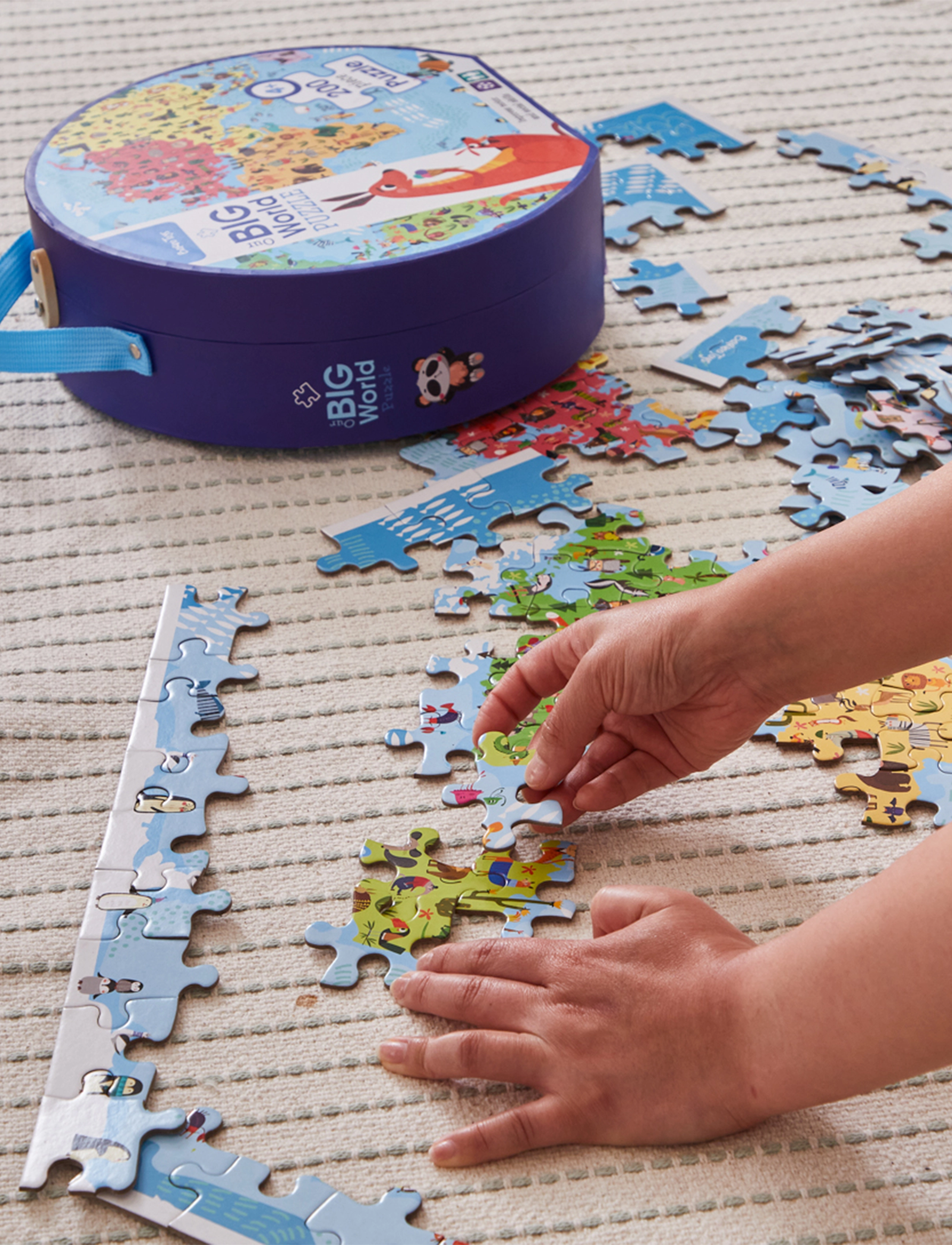 Barbo Toys Our Big World Puzzle, 200 Pcs In A Suitcase. Where Does The Animals Live?, Børn, Classic Puslespil, Multi/mønstret, Str: ONE SIZE