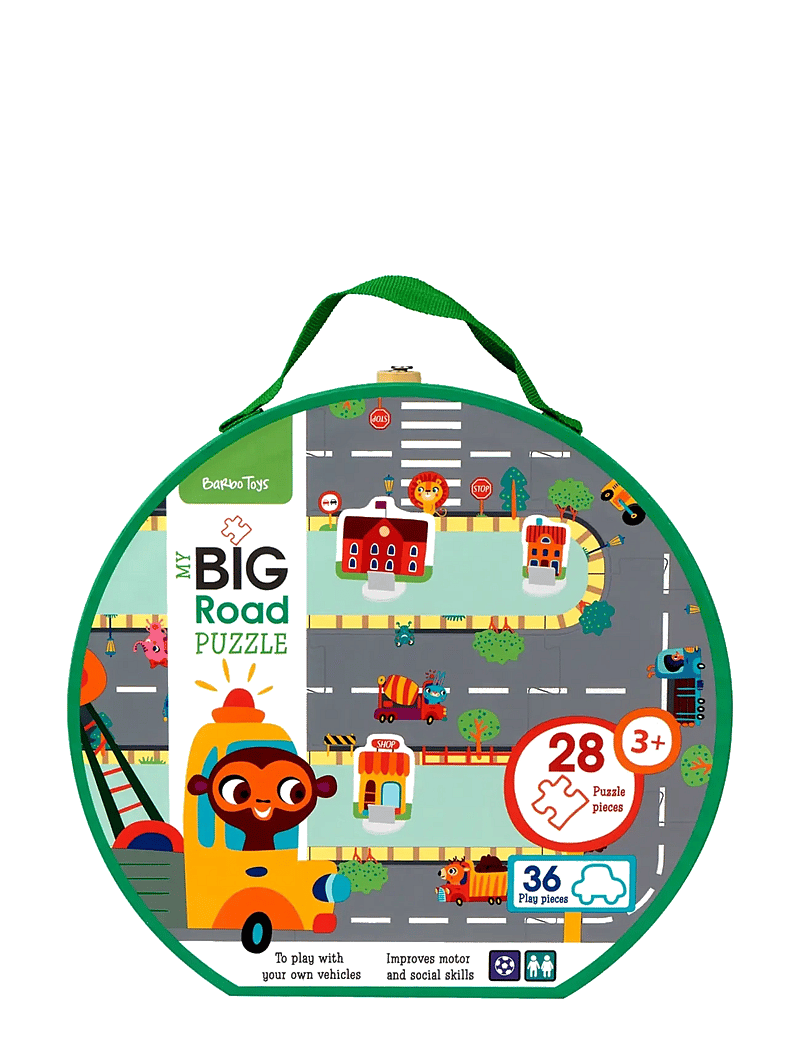 Barbo Toys - My BIG Road Puzzles in a Suitcase - Make your own Roads - Þroskapúsl - multiple color - 1