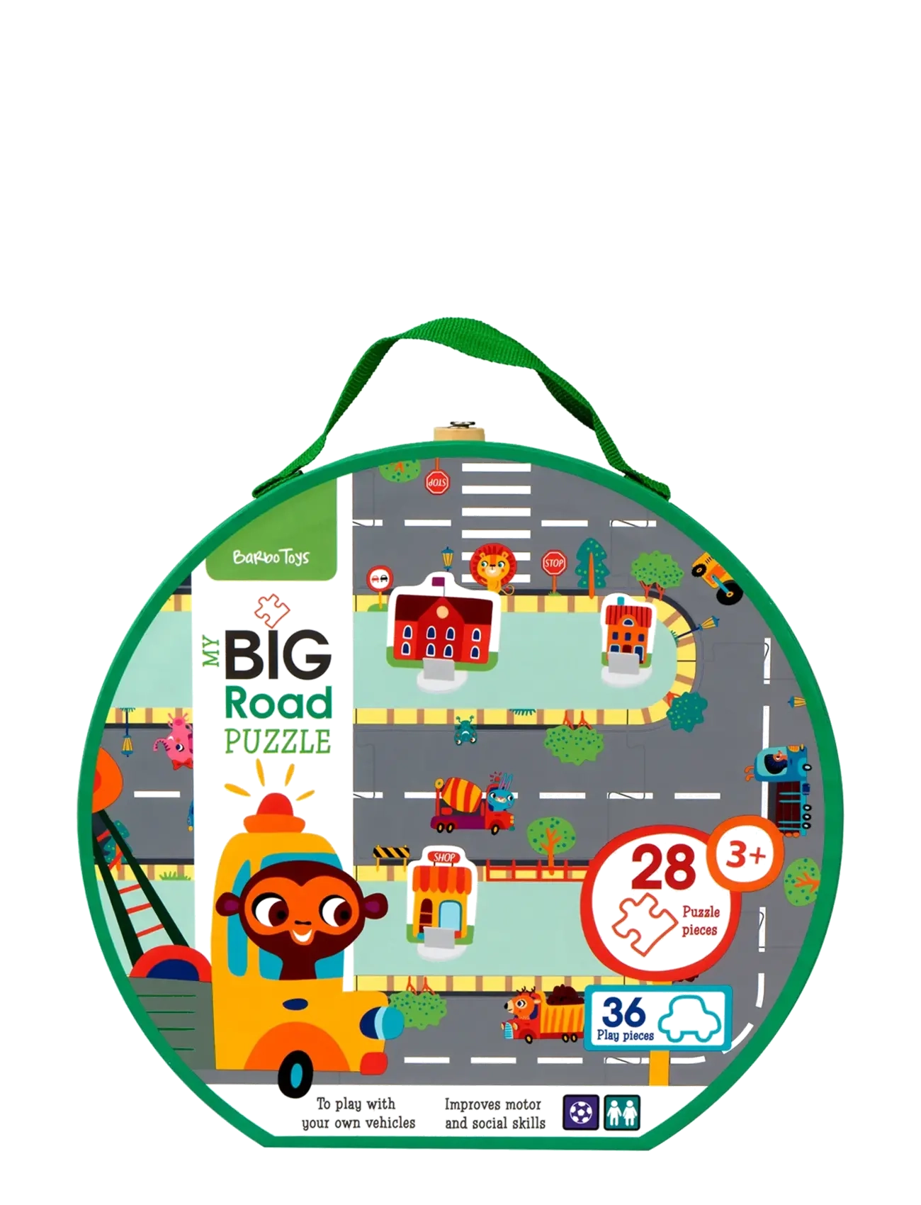 Barbo Toys - My BIG Road Puzzles in a Suitcase - Make your own Roads - pädagogische rätsel - multiple color - 1
