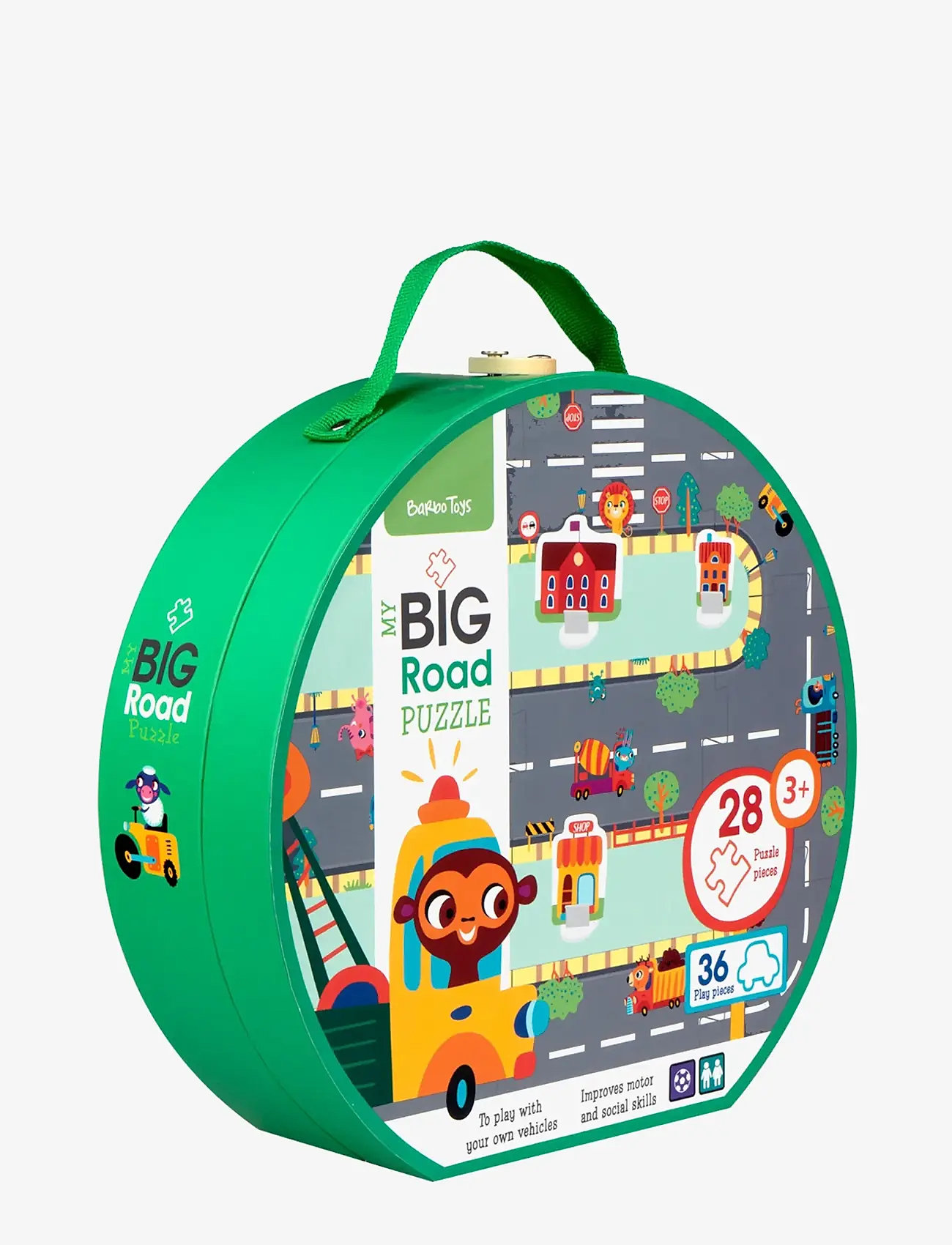 Barbo Toys - My BIG Road Puzzles in a Suitcase - Make your own Roads - Þroskapúsl - multiple color - 2