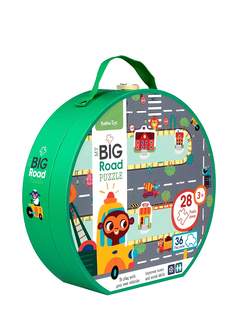 Barbo Toys - My BIG Road Puzzles in a Suitcase - Make your own Roads - Þroskapúsl - multiple color - 2