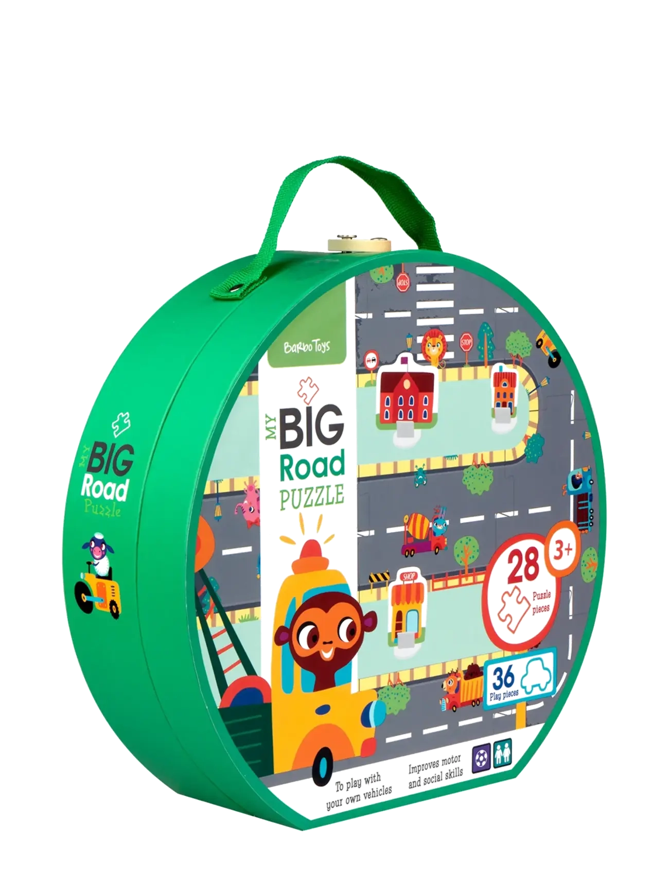 Barbo Toys - My BIG Road Puzzles in a Suitcase - Make your own Roads - pädagogische rätsel - multiple color - 2