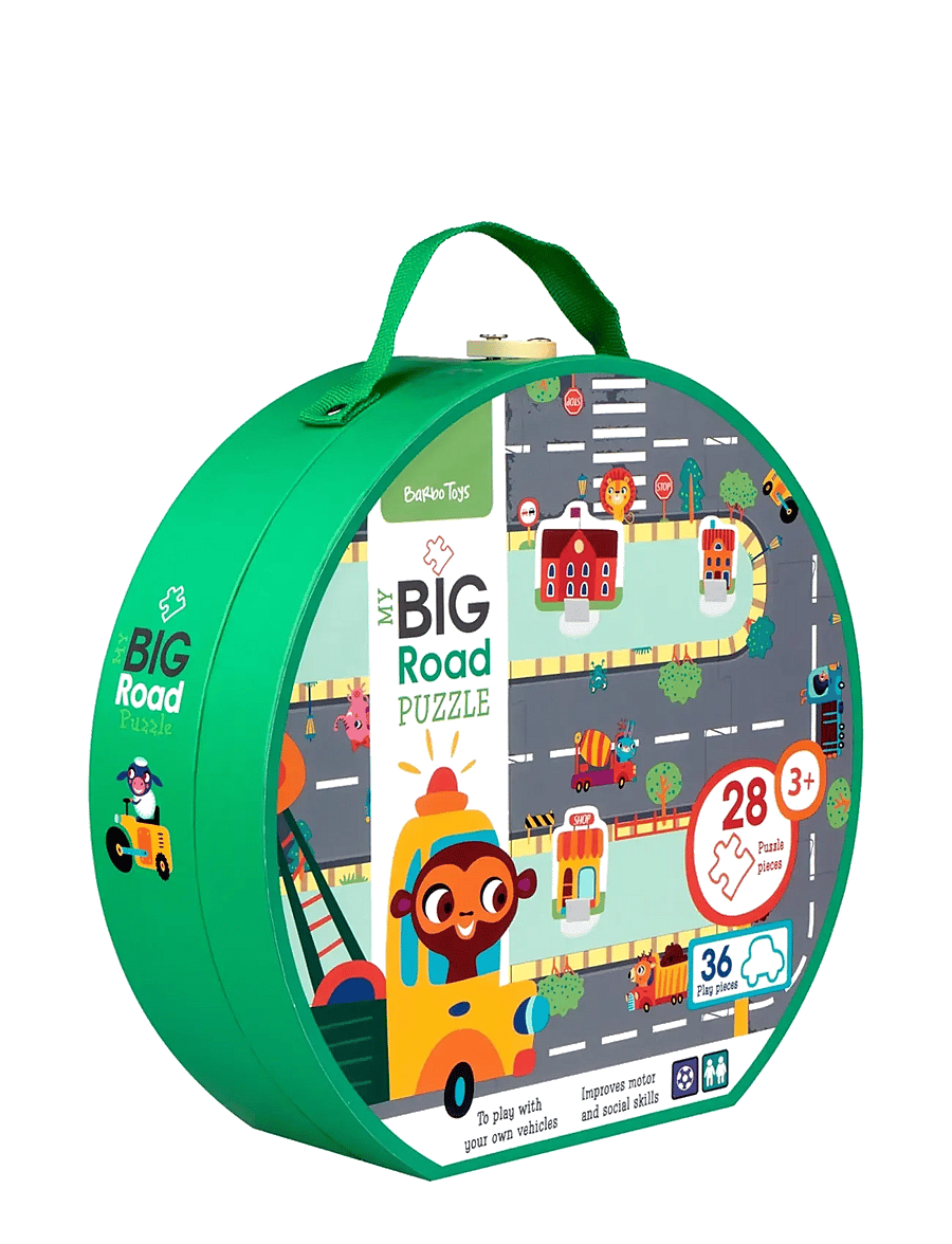 Barbo Toys - My BIG Road Puzzles in a Suitcase - Make your own Roads - pädagogische rätsel - multiple color - 2