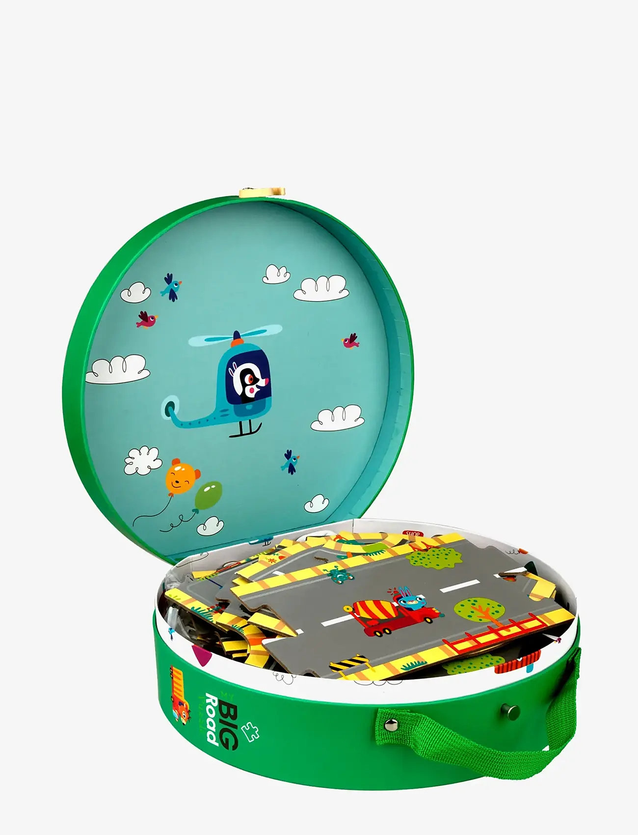 Barbo Toys - My BIG Road Puzzles in a Suitcase - Make your own Roads - Þroskapúsl - multiple color - 3