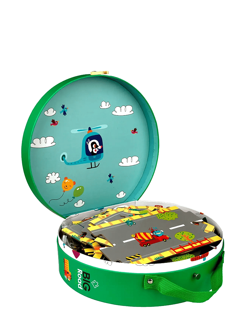 Barbo Toys - My BIG Road Puzzles in a Suitcase - Make your own Roads - Þroskapúsl - multiple color - 3