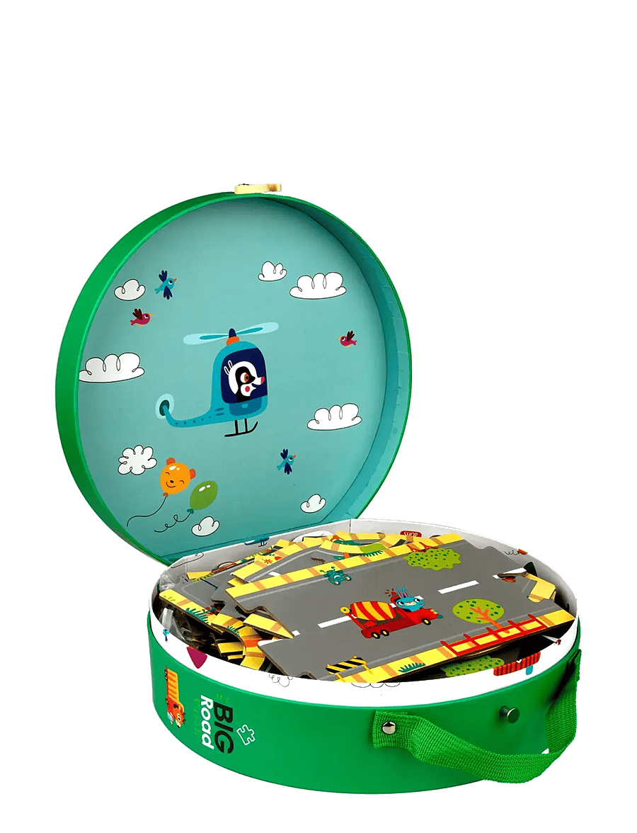 Barbo Toys - My BIG Road Puzzles in a Suitcase - Make your own Roads - pädagogische rätsel - multiple color - 3