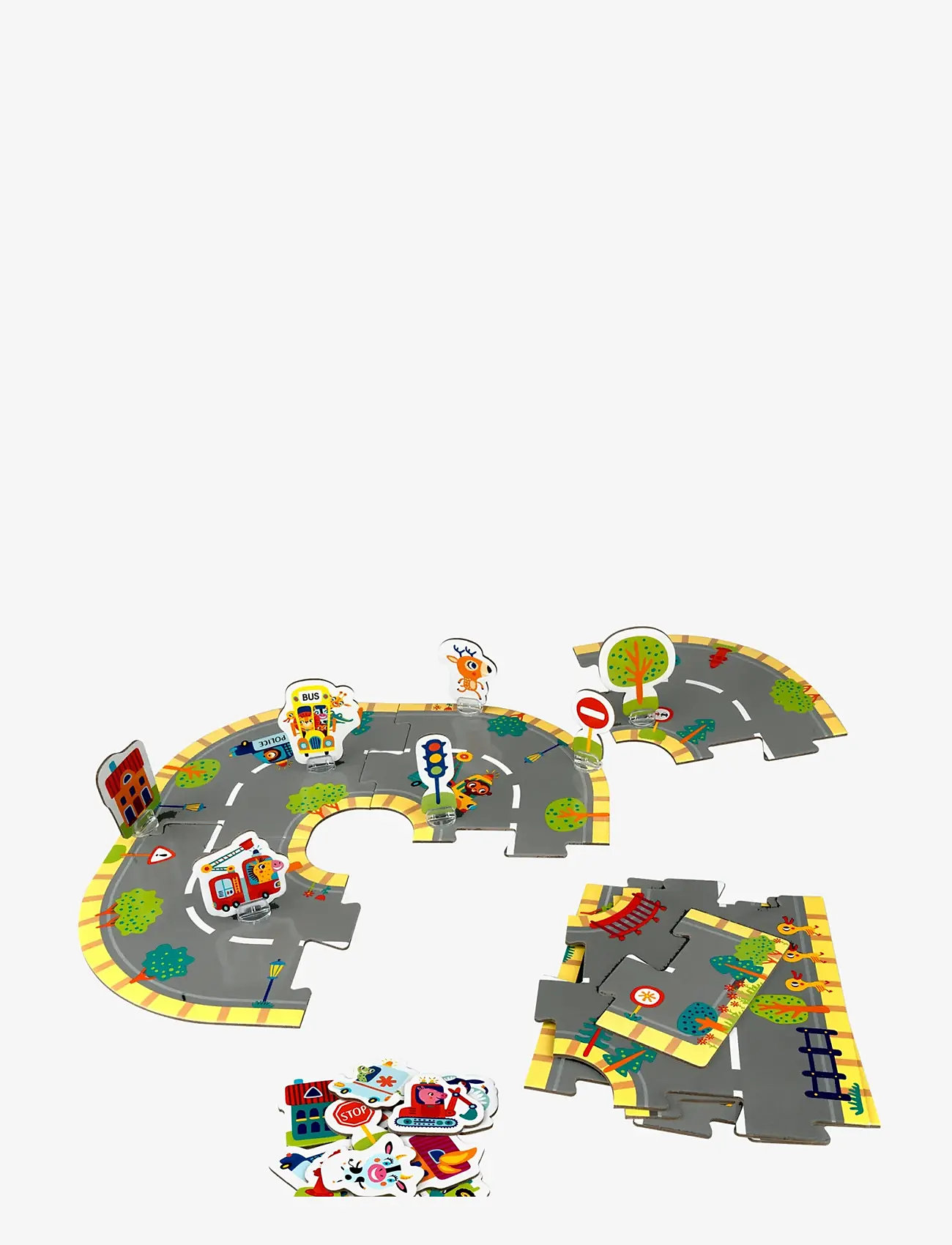 Barbo Toys - My BIG Road Puzzles in a Suitcase - Make your own Roads - Þroskapúsl - multiple color - 5