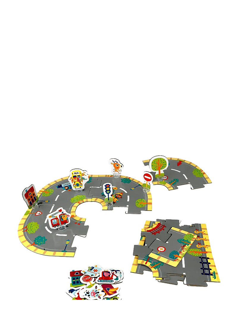 Barbo Toys - My BIG Road Puzzles in a Suitcase - Make your own Roads - Þroskapúsl - multiple color - 5