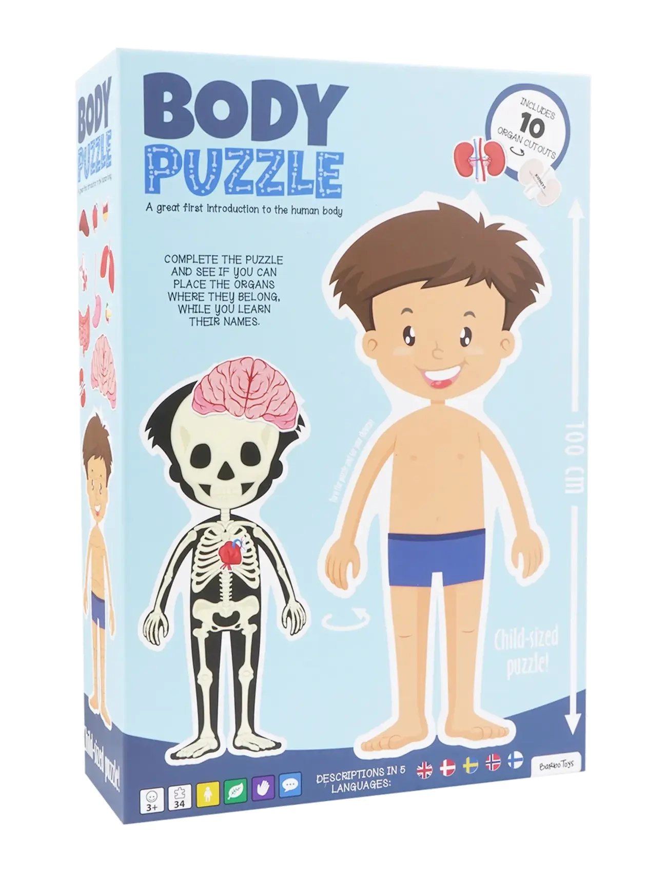 BARBO Spielzeug Body Puzzle - Junge Patterned - One Size - Kinder