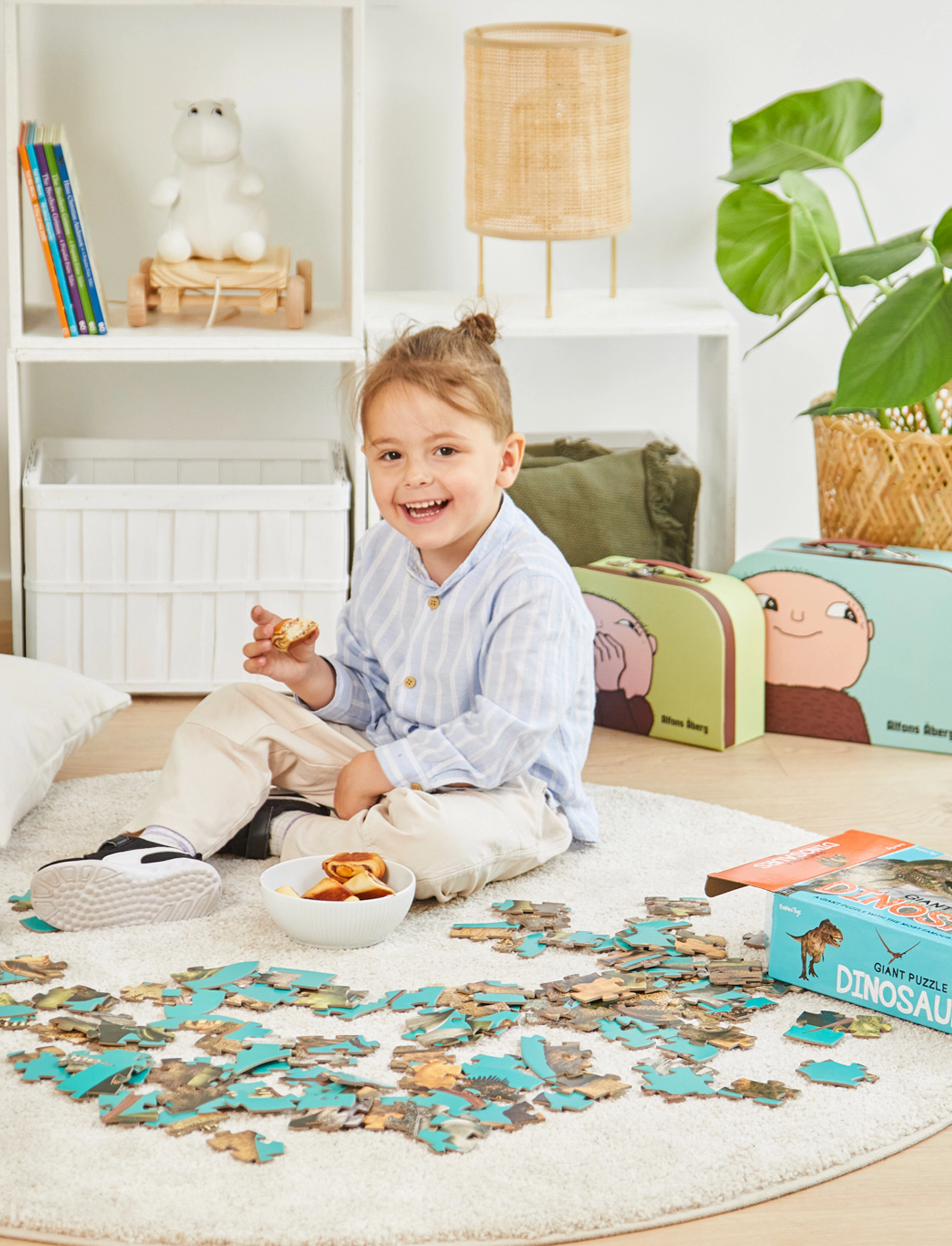 Barbo Spielzeug Floor Puzzle Dino, One Size, Puzzles And Games, Mehrfarbig/gemustert - Puzzles, Kinder