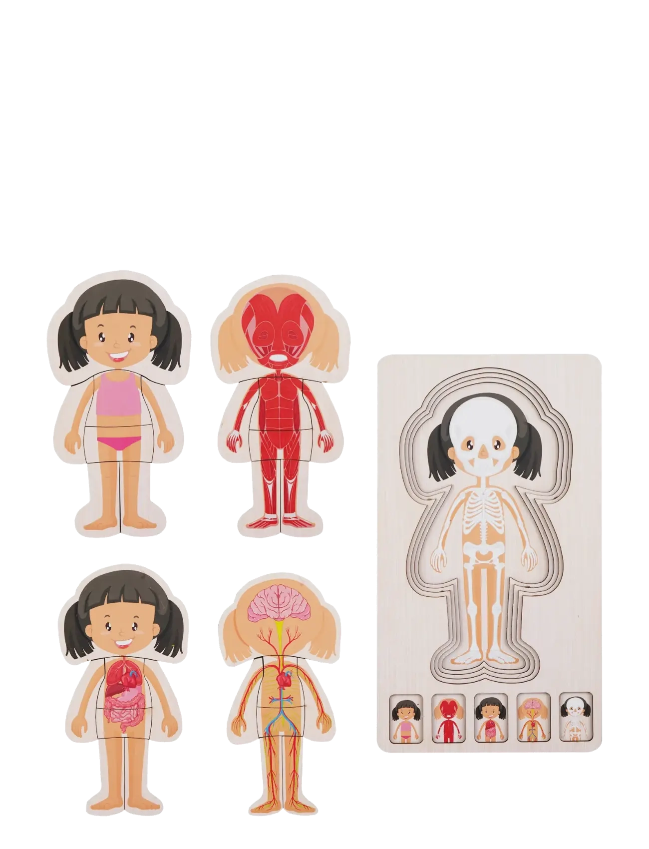 Barbo Toys - Wooden Layer Body Puzzle - Girl - puzzles en bois - pink - 2