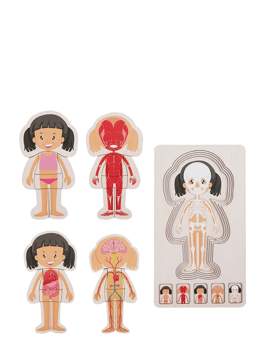 Barbo Toys - Wooden Layer Body Puzzle - Girl - puzzles en bois - pink - 2