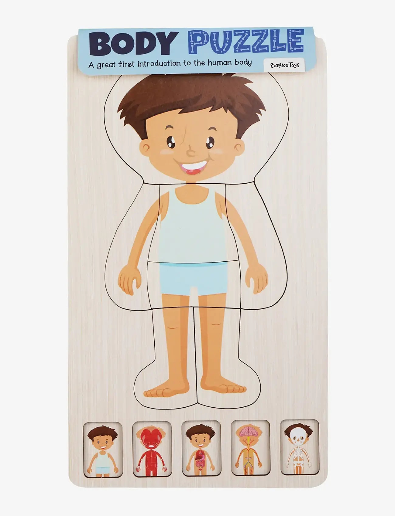 Barbo Toys - Wooden Layer Body Puzzle - Boy - Þroskapúsl - blue - 1