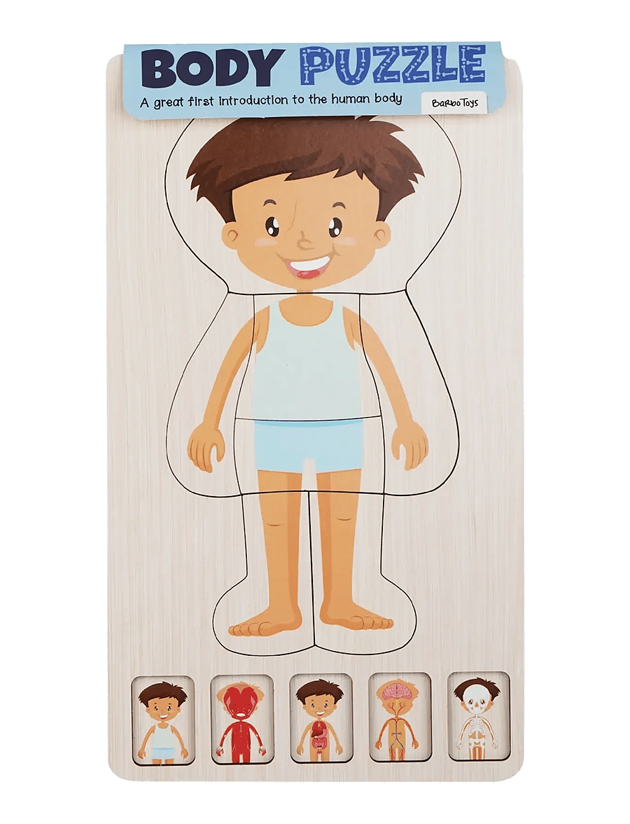 Barbo Toys - Wooden Layer Body Puzzle - Boy - Þroskapúsl - blue - 1