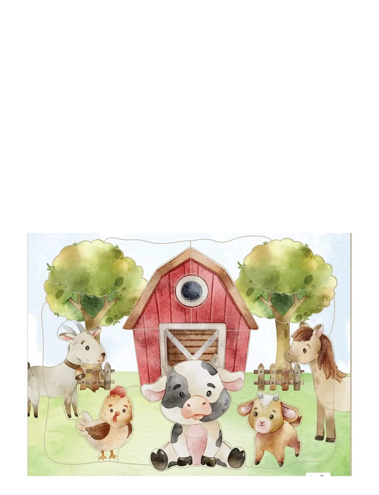 BARBO Spielzeug Frame Cardboard Puzzle - Farm Patterned - One Size - Kinder