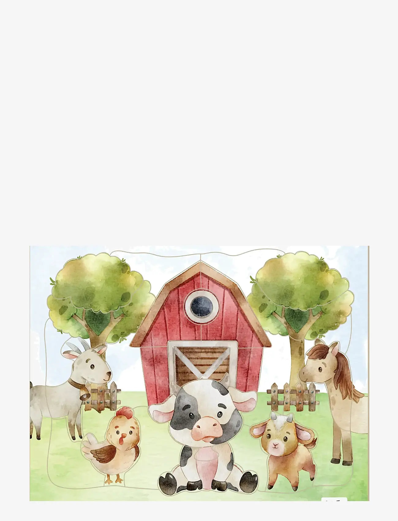 Barbo Toys - Frame Cardboard Puzzle - Farm - klassiske puslespil - multiple color - 0